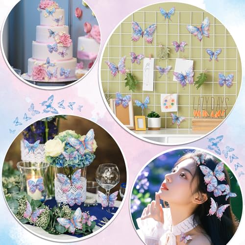 Buiory 3D Butterfly Wall Decor - 50PCS Removable PVC Butterflies Wall Stickers- Multi-Size (2.8"-3.9")- DIY Removable Wall Art Decal for Kids Room, Nursery, Bedroom, Classroom, Party Decoration (Colorful) - Image 4