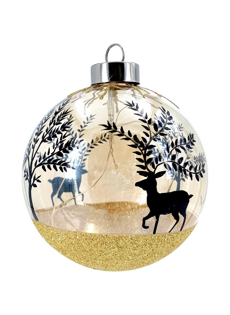 Party Magic Glass Bauble with LED Light 10cm 