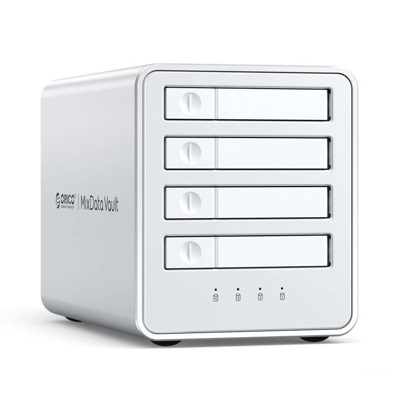 ORICO Aluminum RAID Hard Drive Enclosure 4-Bay 2.5 SATA SSD/HDD Docking Station RAID Enclosure with Fan Supports up to 4 x 8 TB Transfer Rate Compact Design Independent ABS Mount - Image 1