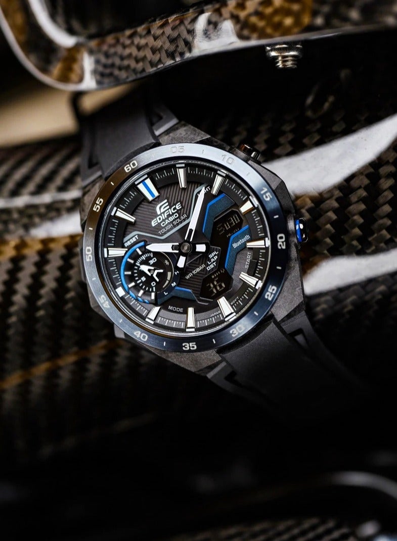 كاسيو ساعة إيديفيس للرجال - هاتف ذكي - رابط ويند فلو - ECB-2200PB-1ADF - Image 3