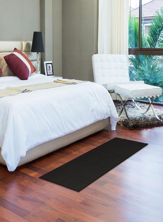Ottomanson Machine Washable Modern Solid Design Non-Slip Rubberback 2x5 Traditional Runner Rug for hallway, Kitchen, Bedroom, Entryway, 20" x 59", Black - Image 3