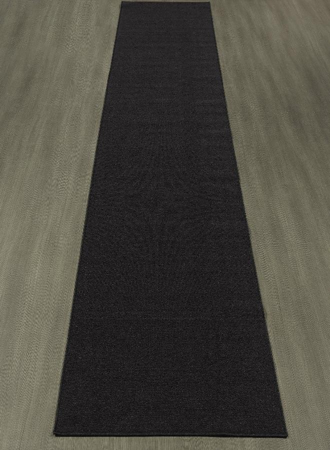 Ottomanson Machine Washable Modern Solid Design Non-Slip Rubberback 2x5 Traditional Runner Rug for hallway, Kitchen, Bedroom, Entryway, 20" x 59", Black - Image 5