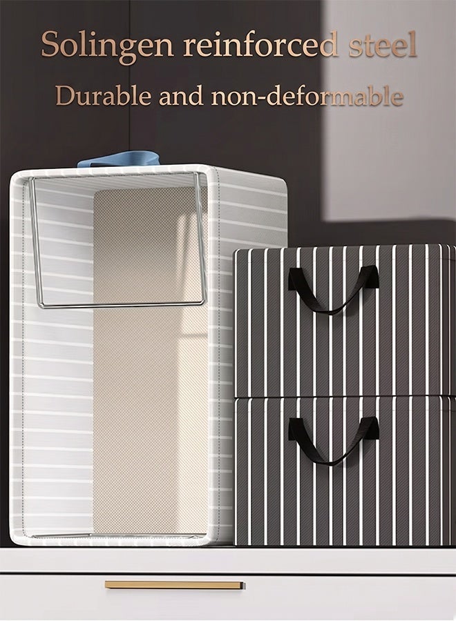 Wish Plus 3PCS Clothes Organizer Storage Box, Foldable Drawer Organizer, German Solingen Steel Reinforced, Durable & Non-Collapsing, Wardrobe Closet & Shelf Storage, Toy Storage, Laundry Room Organizer - Image 3