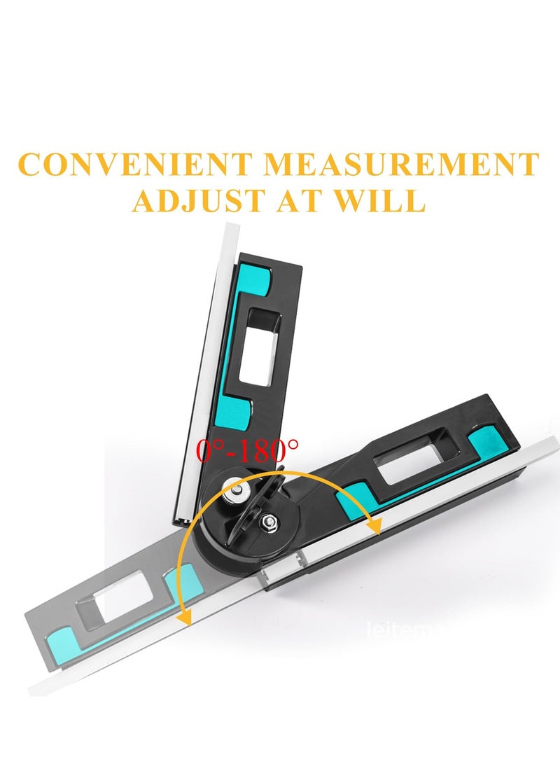 SYOSI Mitre Measuring Cutting Tool 2 in 1 Accurate Mitre Gauges for Saws Accurate 30 to 180° Aluminum Alloy Mitre Gauges Goniometer Mitre Angle Ruler Finder Too for Home Improvement Carpentry Work - Image 2