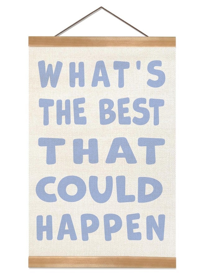 ZTGDA Blue Daily Reminder Positive Wall Art,What's The Best That Could Happen Positive Affirmation Poster Wall Decor, Boho Inspirational Art, Uplifting Quote Poster for Preppy College Dorm Home Wall Decro 12x16Inch - Image 1