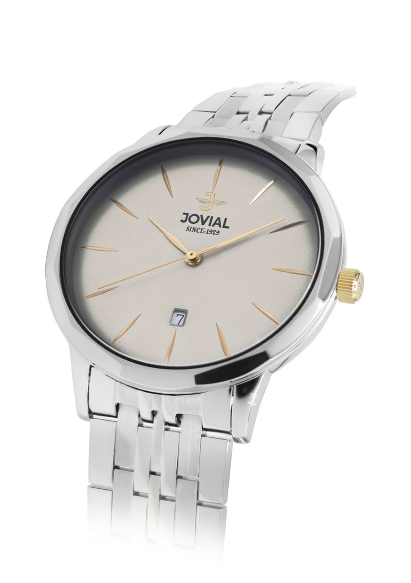 JOVIAL 5089 GSMQ02E Men's Metal Band Watch, Simple, Elegant, Stainless Steel band, Grey dial, Quartz Movement, 41MM - Image 2
