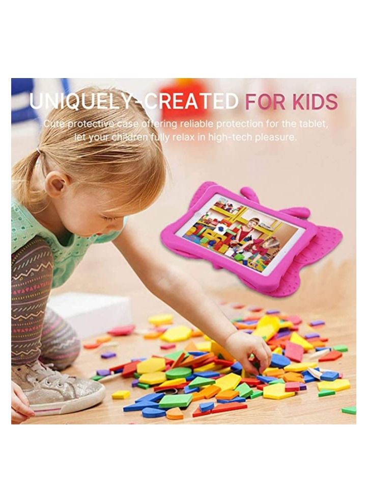 IPad 10.2 Inch Case For Kids 8th 2020 3D Cute Cartoon Butterfly Cover Non-Toxic EVA Foam Wings Kickstand Shockproof Bumper Girl Boy Gift Rose - Image 5