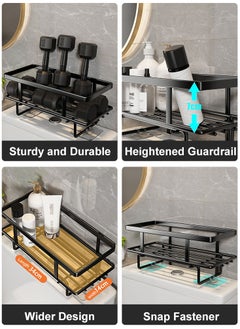 Perfii Over The Toilet Storage Shelf Organizer with Basket, Bathroom Storage Organizer Toilet Storage Shelf, No Assembly or Drilling, Efficient and Stylish Space Saver  - Image 3