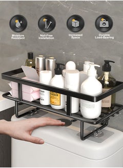 Perfii Over The Toilet Storage Shelf Organizer with Basket, Bathroom Storage Organizer Toilet Storage Shelf, No Assembly or Drilling, Efficient and Stylish Space Saver  - Image 4