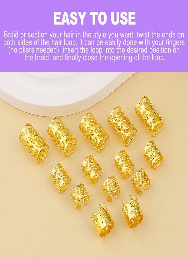 ZeriLion 220 Pcs Gold Hair Charms for Braids, Dreadlocks and Locs, Decorative Charms for Braids, for Women's Hair Accessories - Image 5