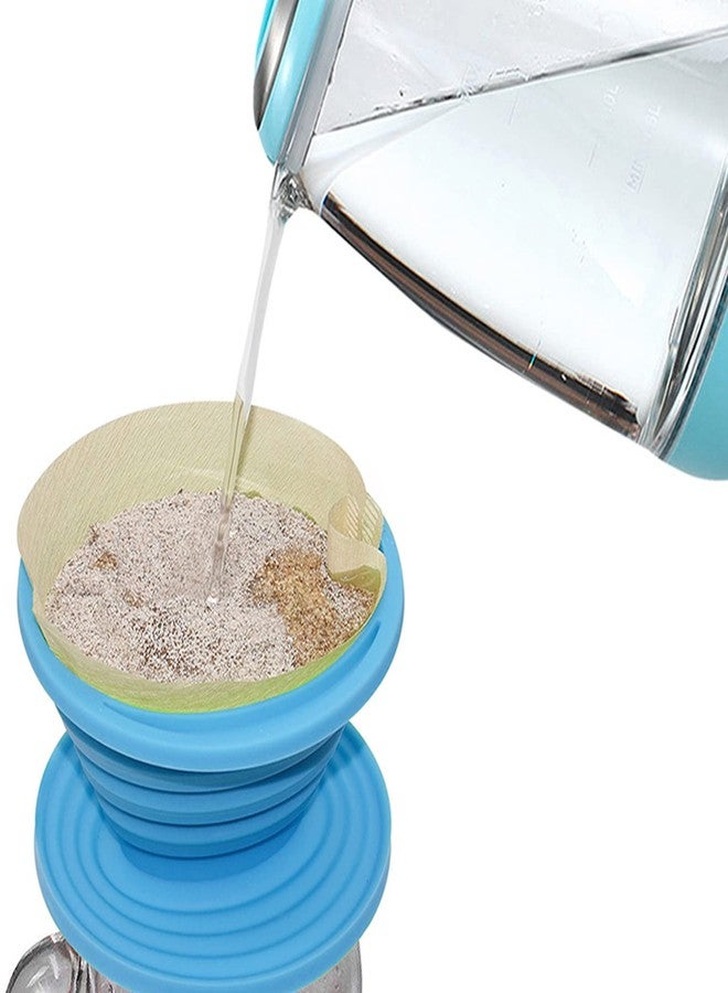 Cheerock Collapsible Coffee Filter Silicone Coffee Maker Reusable Coffee Dripper For Hiking, Camping, Home, Office (Blue) - Image 3