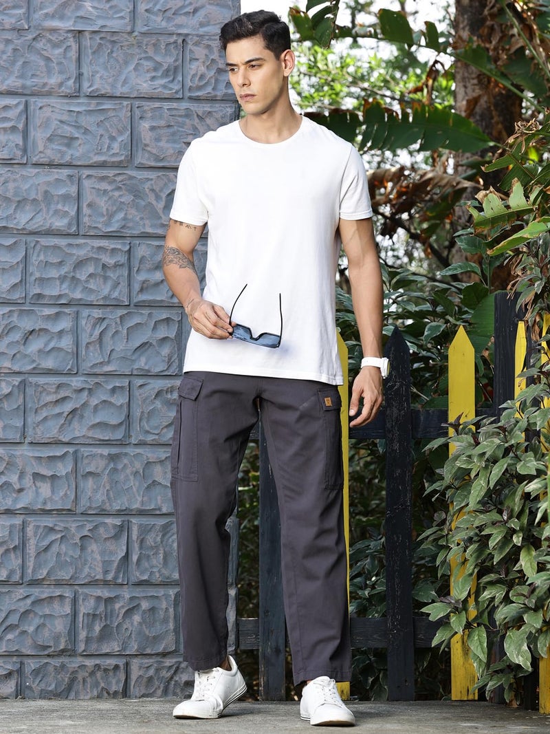 Thomas Scott Men's | Straight Fit | Mid-Rise | 100% Cotton | Solid | Button Closure | 7 Pockets | Woven | Cargo | Trouser (TSB030_Grey_38) - Image 5