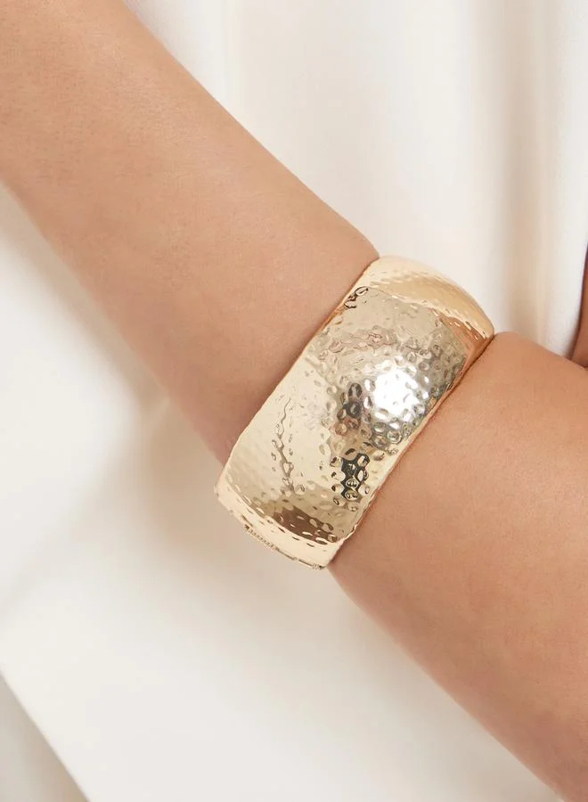 Hammered Gold Bangle Bracelet