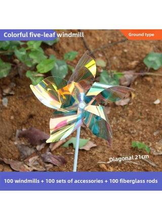 Cartoon Laser Colorful Windmill Children's Toy Stall Internet Red Rainbow Windmill Activity Gift Stall Scenic Spot-Color:100 Colorful Five-blade Windmills Diagonal 21cm With Fiberglass Poles Included - pzsku/Z4F39D85945627A7F83A7Z/45/1745486749/acfb7465-eb99-474e-8dd6-23291ad1378b