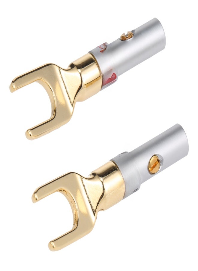 Y Spade Speaker Plugs Red& Black Adapter Gold Plated and Silver Plated Left and Right Channels Audio Screw Connector Adapter - Image 5