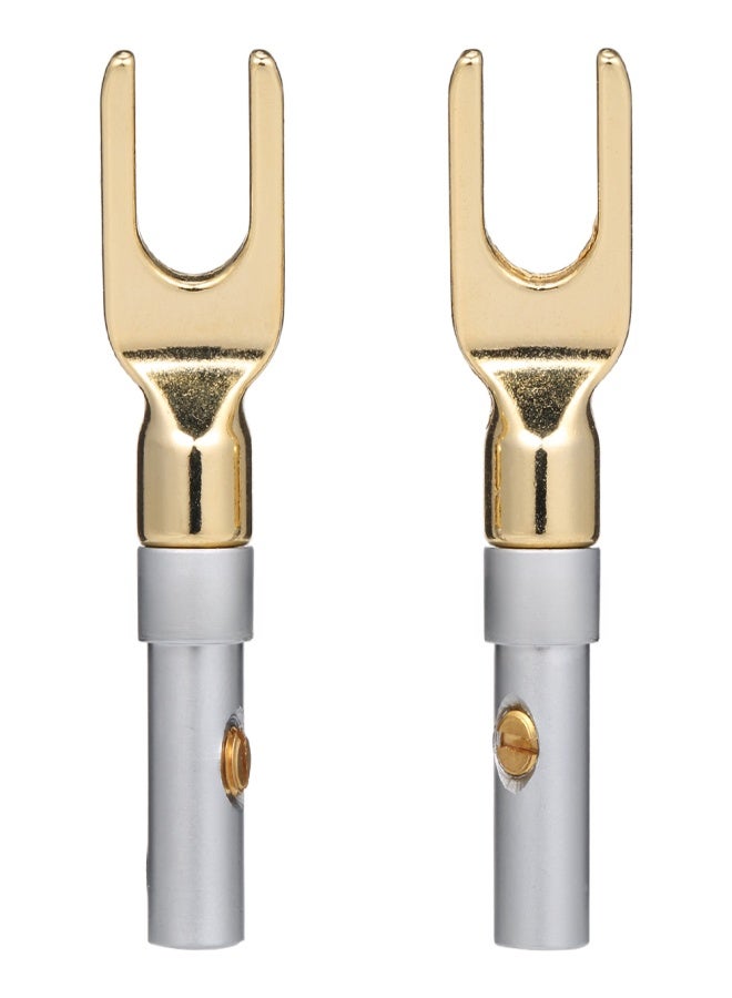 Y Spade Speaker Plugs Red& Black Adapter Gold Plated and Silver Plated Left and Right Channels Audio Screw Connector Adapter - Image 3