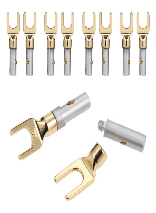 Y Spade Speaker Plugs Red& Black Adapter Gold Plated and Silver Plated Left and Right Channels Audio Screw Connector Adapter - Image 1