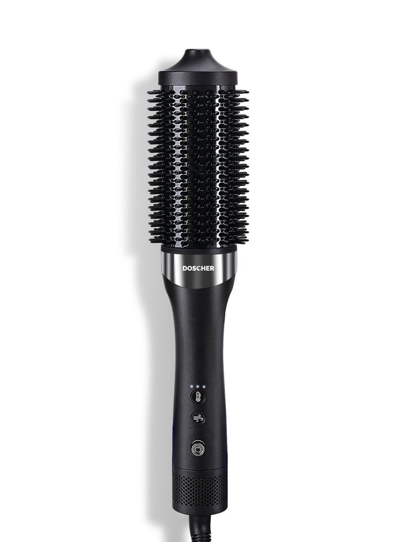 DOSCHER 1000W Hot Air Brush ,Thermal Brush with 2 Million Negative Ion, 360° Heat, 110K RPM Motor, 3 Temp & Speed Settings for Frizz-Free Hair - Image 1