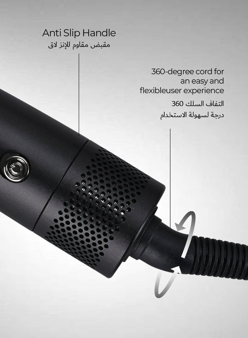 DOSCHER 1000W Hot Air Brush ,Thermal Brush with 2 Million Negative Ion, 360° Heat, 110K RPM Motor, 3 Temp & Speed Settings for Frizz-Free Hair - Image 5