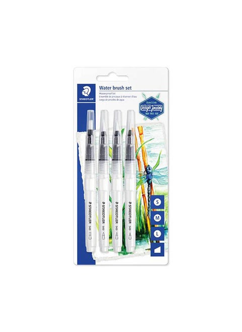 Refillable Water Brush For Watercolor Effects And Blending 4 Assorted Tip Multicolour