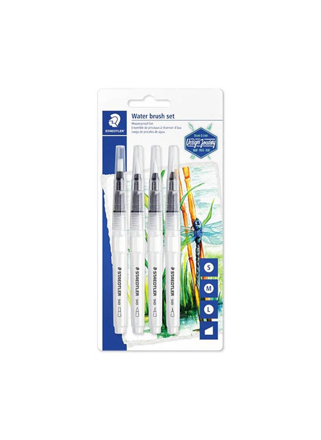 STAEDTLER - Refillable Water Brush For Watercolor Effects And Blending 4 Assorted Tip Multicolour - Image 1