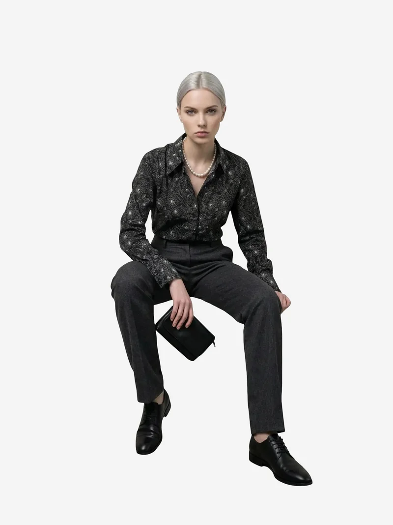 ماي فاشن MY FASHION Abstract Print Button-Up Shirt