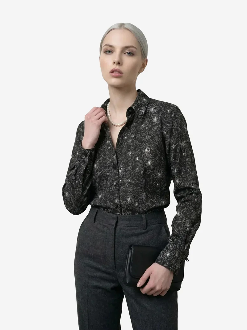 ماي فاشن MY FASHION Abstract Print Button-Up Shirt
