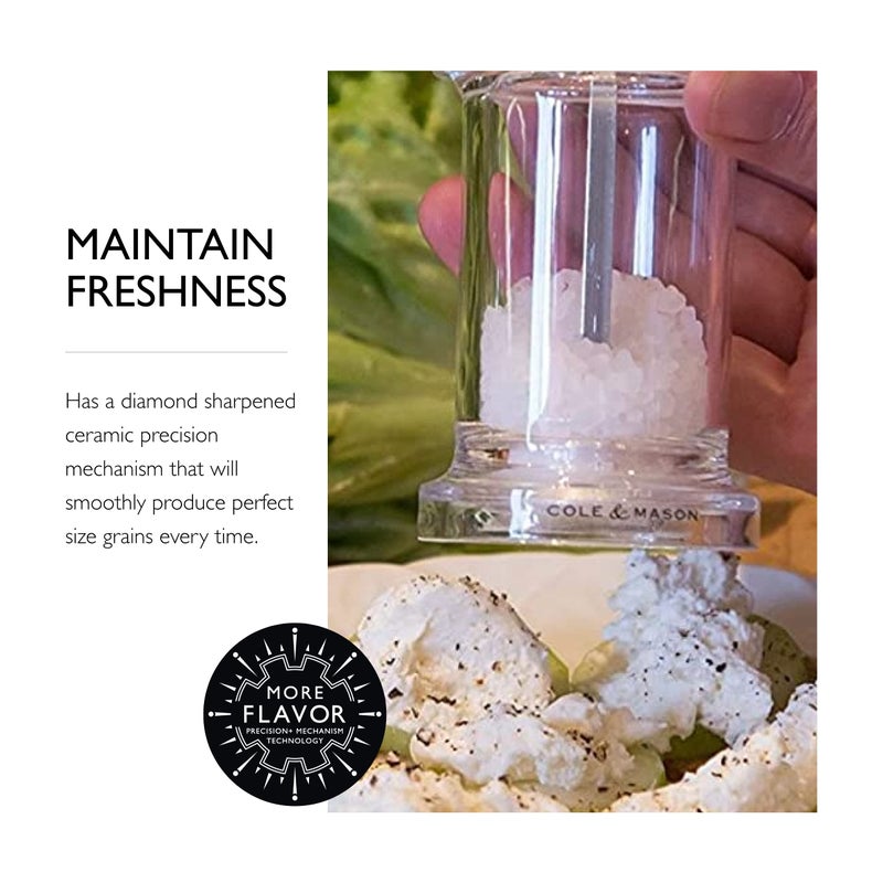 COLE & MASON 505 Salt Grinder - Clear Acrylic Mill Includes Precision Mechanism and Premium Sea Salt - Image 4