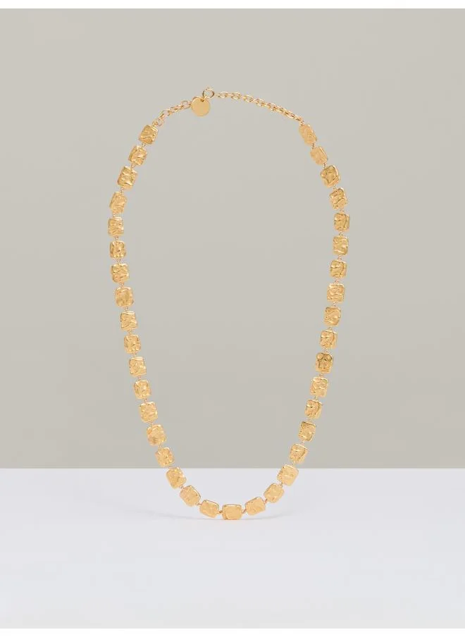 REISS Mila: Molten Square Necklace