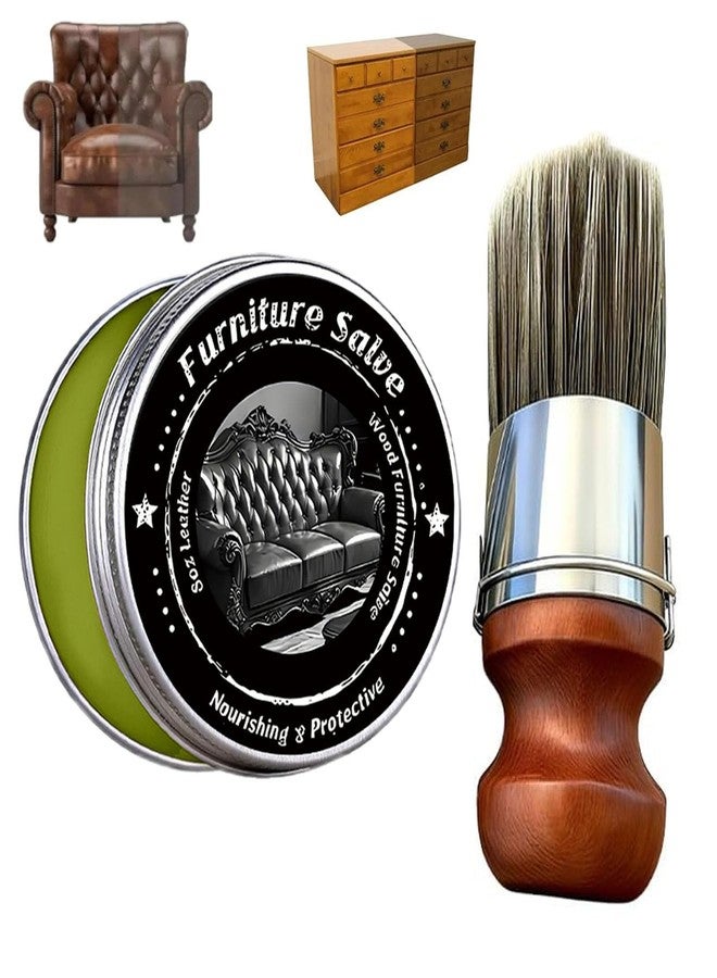 Traboto Leather & Furniture Repair Salve with Brush, Original Leathers Recoloring Balm Wood Cleaner, Wood Polish Wax, Household Upholstery Maintenance Kit for Home, Sofa, Car Seats - Image 1