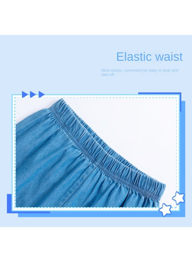 Badibadi Girls' Pants, Large Kids' Summer Thin Denim-like Mosquito Repellent Pants, Girls' Outdoor Sports Pants, Trendy Children's Summer Wear - Image 4