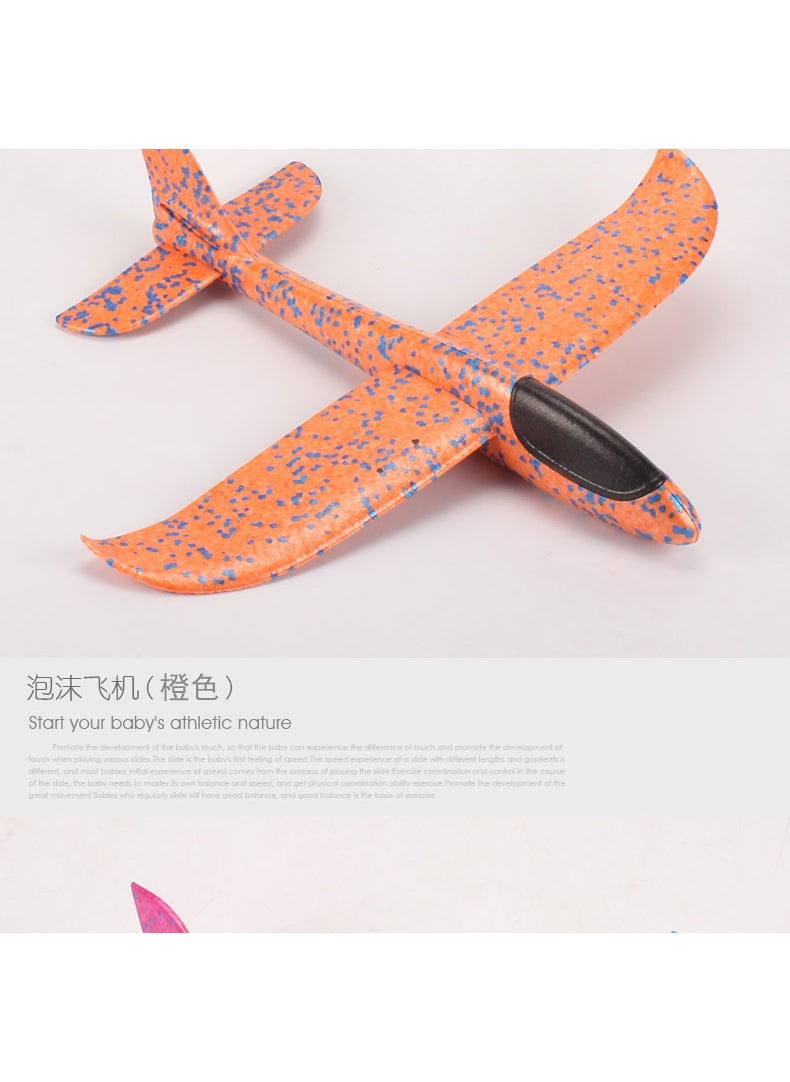 48cm Large Hand Launch EPP Foam Glider Stunt Fighter Jet Toy No glow (orange) 