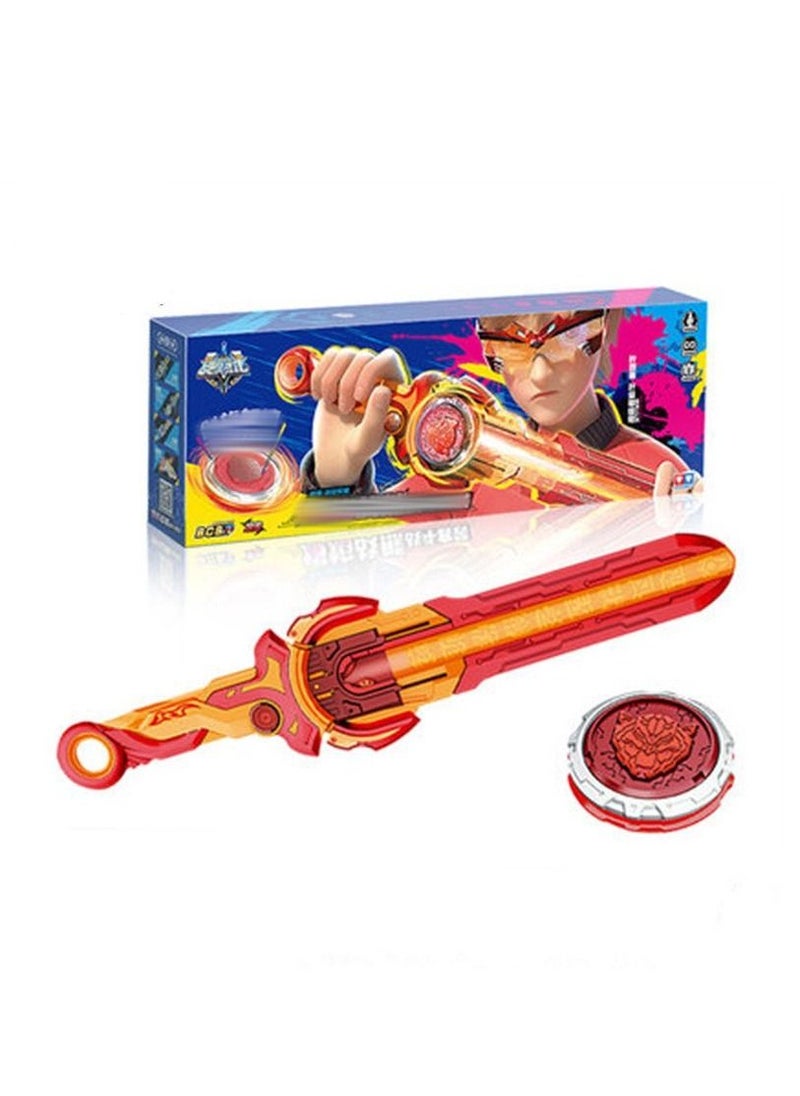 ماركة غير محددة لعبة Battling Top Burst Gyro Toy، قمة دوارة مع قاذف سيف، مجموعة ألعاب معركة لعمر 5 6 7 8 9 10 سنوات للأولاد والبنات، هدايا للأولاد والبنات والأطفال (دب معركة اللهب)  - Image 1