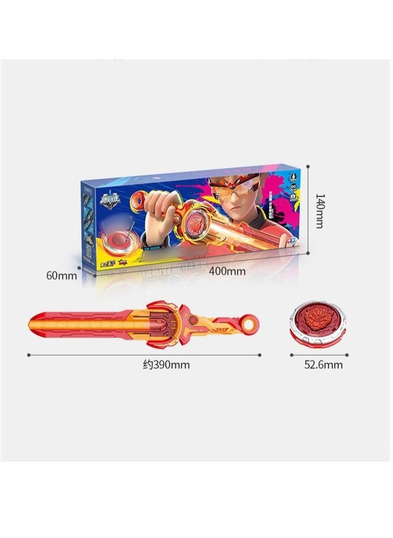 ماركة غير محددة لعبة Battling Top Burst Gyro Toy، قمة دوارة مع قاذف سيف، مجموعة ألعاب معركة لعمر 5 6 7 8 9 10 سنوات للأولاد والبنات، هدايا للأولاد والبنات والأطفال (دب معركة اللهب)  - Image 2