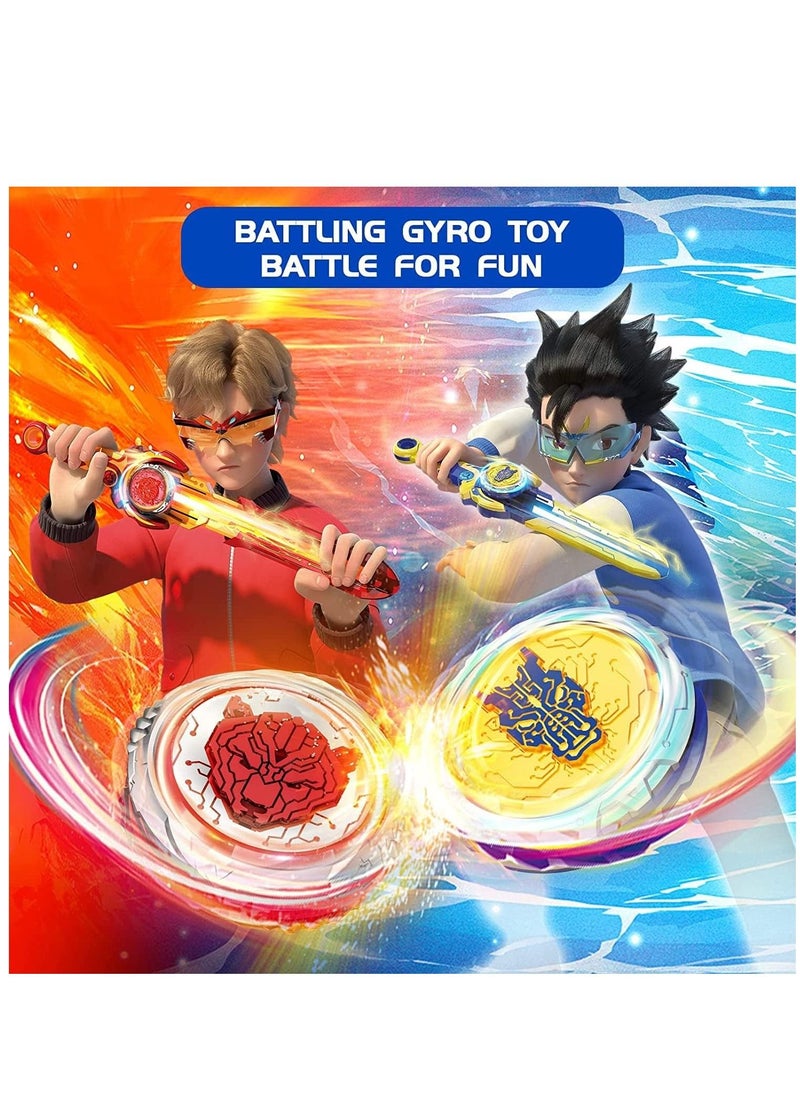 ماركة غير محددة لعبة Battling Top Burst Gyro Toy، قمة دوارة مع قاذف سيف، مجموعة ألعاب معركة لعمر 5 6 7 8 9 10 سنوات للأولاد والبنات، هدايا للأولاد والبنات والأطفال (دب معركة اللهب)  - Image 3