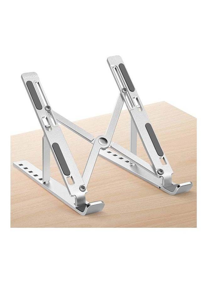 NIBEMINENT Aluminium Foldable Stand Notebook Support Laptop Base Macbook Pro Holder Adjustable Bracket silver - Image 1
