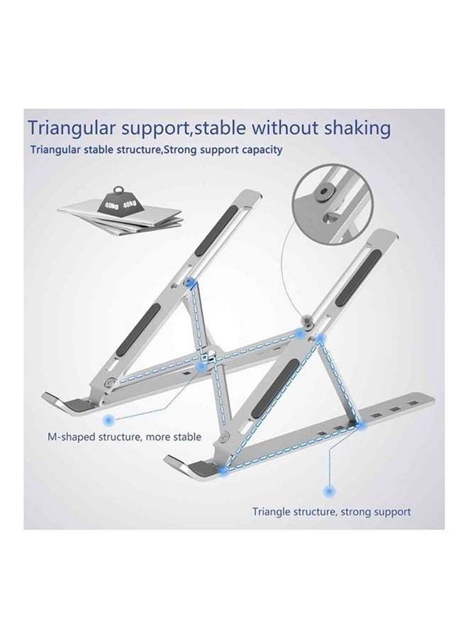 NIBEMINENT Aluminium Foldable Stand Notebook Support Laptop Base Macbook Pro Holder Adjustable Bracket silver - Image 2