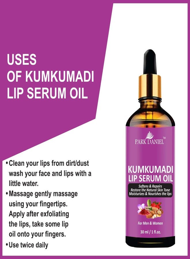 Park Daniel Premium Kumkumadi Lip Serum Oil - For Soft and Shiny Lips- Ideal for Men and Women Combo Pack Of 3 bottle of 30 ml(90 ml) - Image 3