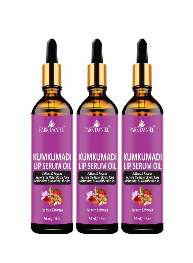 Park Daniel Premium Kumkumadi Lip Serum Oil - For Soft and Shiny Lips- Ideal for Men and Women Combo Pack Of 3 bottle of 30 ml(90 ml) - Image 1