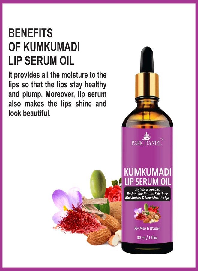 Park Daniel Premium Kumkumadi Lip Serum Oil - For Soft and Shiny Lips- Ideal for Men and Women Combo Pack Of 3 bottle of 30 ml(90 ml) - Image 4