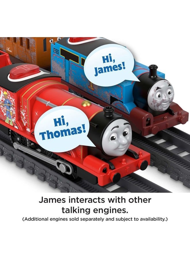 THOMAS & FRIENDS قطار توماس وأصدقائه المتحرك - محرك جيمس المتحدث مع أصوات وعبارات وعربة فحم للعب التخيلي للأطفال من عمر 3 سنوات فما فوق - Image 3