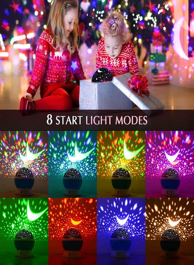 SUNNEST GYROBOWL Night Light Projector 2 in 1 Kids Night Light Moon Star Projector and Undersea Lamp, 360-Degree Rotating 8 Colors Star Night Light Lamp for Kids Baby Bedroom Party Decoration - Image 3