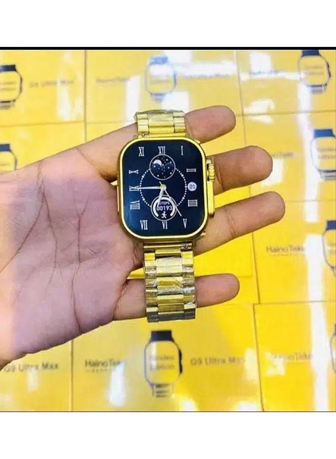 Original G9 Ultra Pro Gold smartwatch series 9 NFC Bluetooth call stainless steel wireless charging - Image 2