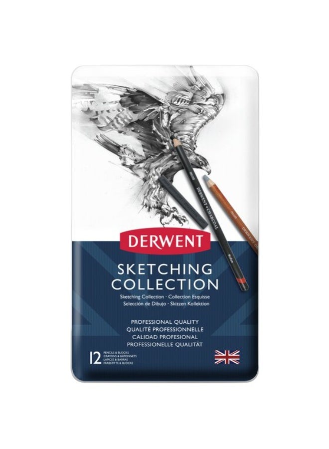 Derwent - Mixed Media Pencils Set Tin Pack of 12 Pencils - Image 2