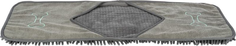 TRIXIE Microfibre Towel with Mitt Pockets, Quick-Drying and Highly Absorbent Pet Grooming Towel for Dogs and Cats, Ideal for use After Bathing or Walking - 78 x 32cm, Grey - Image 5