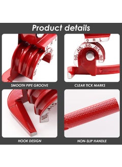 UPTODATETOOLS UPTODATETOOLS 3in1 Tube Bender Brake Line Bending Tool For 6810mm Tubes Stainless Steel Red 180 Degree Tubing Bender  - Image 4