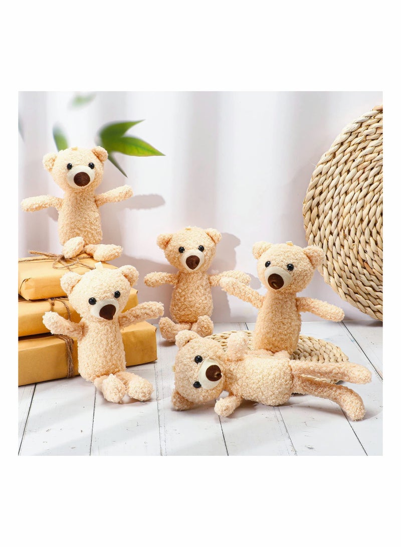 20 Mini Plush Bear Toys 8 Inch Cute Stuffed Animals for Party Favors Birthdays Weddings Valentines Day Crafts Beige Color - Image 3