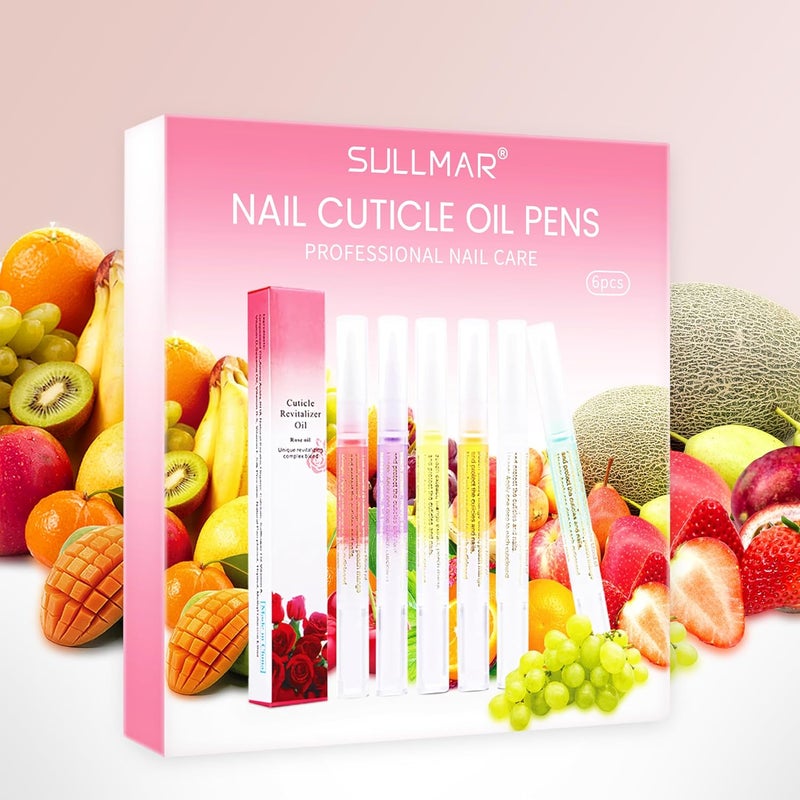 Cuticle Oil Pen Nail Oil Cuticle Pen Nail Care Kit Nail Nourish Oil Repair Nail Enhance Nail Surface Nail Oil Pen for Salon Use6pcs