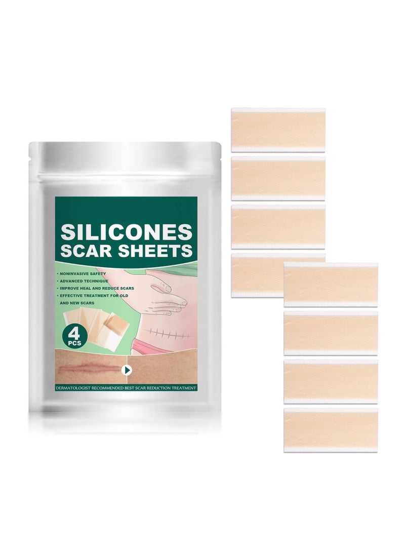 Excefore Silicone Scar Sheets, Silicone Scar Tape Roll, 8 Pack Scar Removal Gel Patches, Easy-Tear Gel Tape For Scar, Soft Silicone Scar for Surgery Scars, Medical Silicone Scar Repair Sheets - Image 1