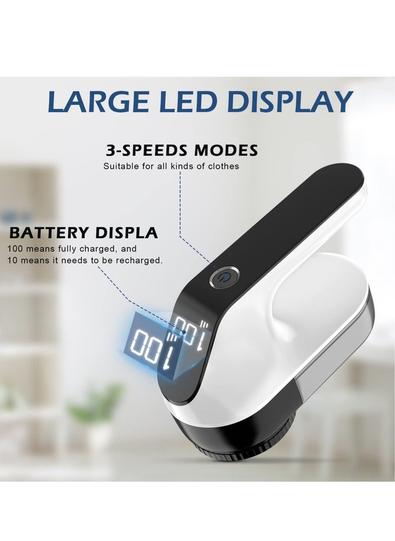 Generic - Electric Lint Remover Rechargeable Fabric Shaver Bobble Remover 3 Speed 6-Leaf Blade LED Display USB Charging Debobbler with Dual Protection for Clothes Bedding Carpet - Image 1